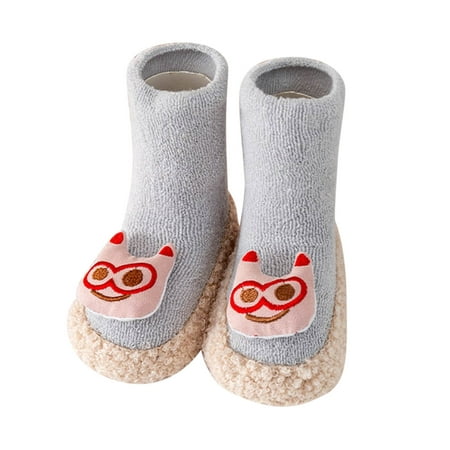 

Toddler Baby Socks Shoes Toddle Footwear Winter Toddler Shoes Soft Bottom Indoor Non Slip Warm Floor Bow Animal Socks Shoes