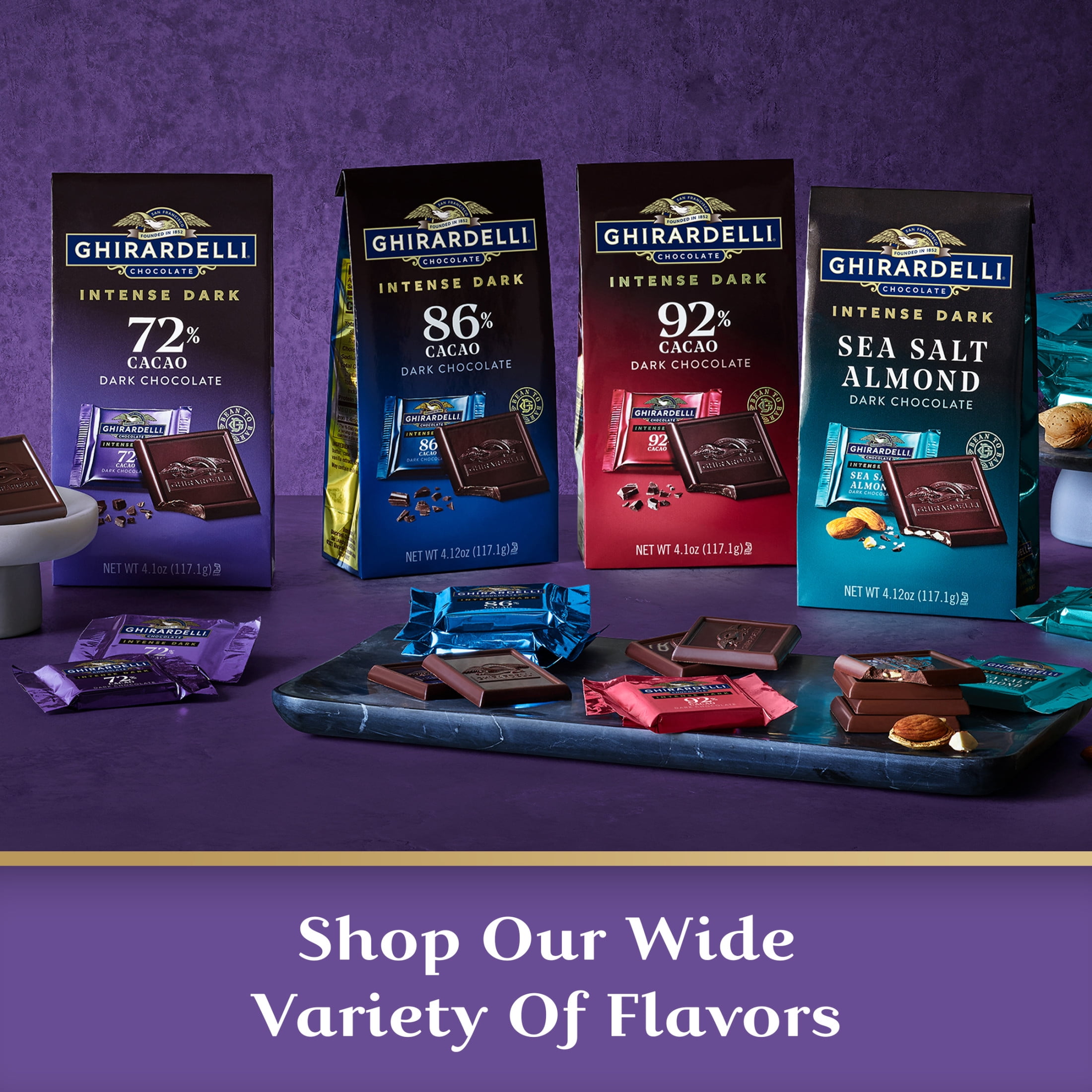 GHIRARDELLI Intense Dark Chocolate Bar, 72% Cacao, 3.5 oz Bar