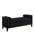 thumbnail image 7 of GZXS Black Boucle Upholstered Bench, Modern Cushioned Seating Ottoman with Pillows and Solid Wood Frame, 51"L x 18.5"W x 22.5"H, 7 of 7