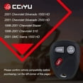 thumbnail image 3 of CCIYU X 1 Flip Key Fob 3 buttons Replacement for 98-01 for Chevy for Blazer for S10 for Silverado 1500 2500 for Suburban 1500 2500 for Tahoe for GMC Sonoma Yukon Sierra 1500 2500 Series with KOBUT1BT, 3 of 6