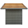 thumbnail image 2 of vidaXL Garden Table Light Grey Poly Rattan and Solid Acacia Wood, 2 of 4
