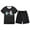 Black, variant on Easter Outfit Set Two Piece for Girls Bunny Print Short Sleeve T-Shirt and Shorts Set Kids Holiday Soft Loungewear Clothes Set Black 7-8 Y