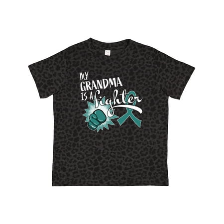 

Inktastic Ovarian Cancer Awareness My Grandma is a Fighter Gift Toddler Boy or Toddler Girl T-Shirt