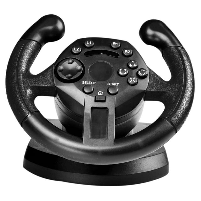 yingyy Volant de Jeu à Rotation à 90 Degrés avec Pédale, Joysticks Vibrants, Télécommande, Roues Motrices pour PC PS3