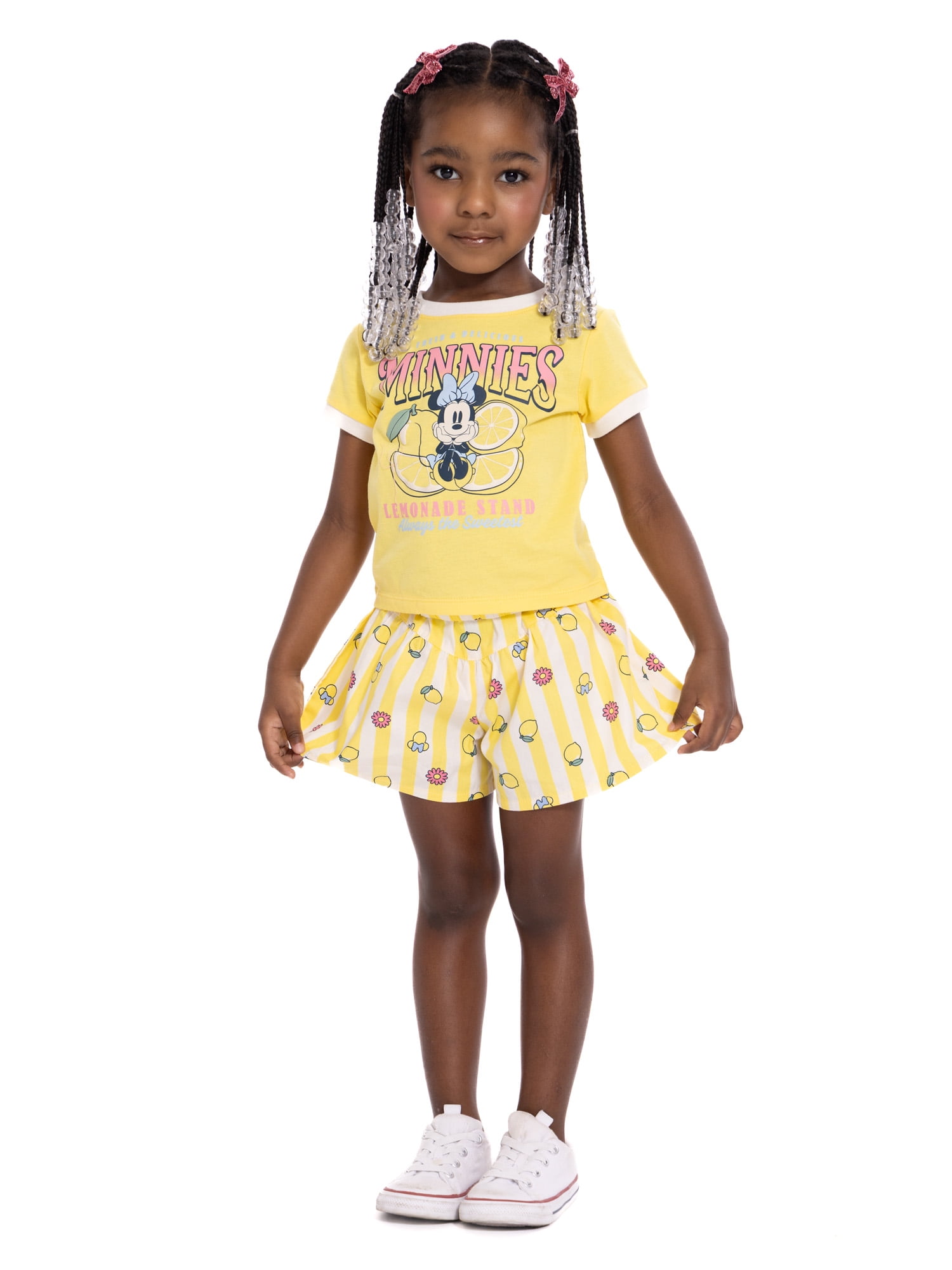 Minnie Mouse Toddler Girls Graphic Tee and Print Shorts Set, 2-Piece, Sizes 12M-5T