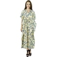 thumbnail image 5 of Bimba Women Long Cotton Kaftan Night Maxi Gown Floral Butterfly Caftan, 5 of 6