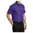 thumbnail image 4 of Mens Short Sleeve Easy Care Cotton/Polyester Shirt Purple/ Light Stone 4X-Large, 4 of 6