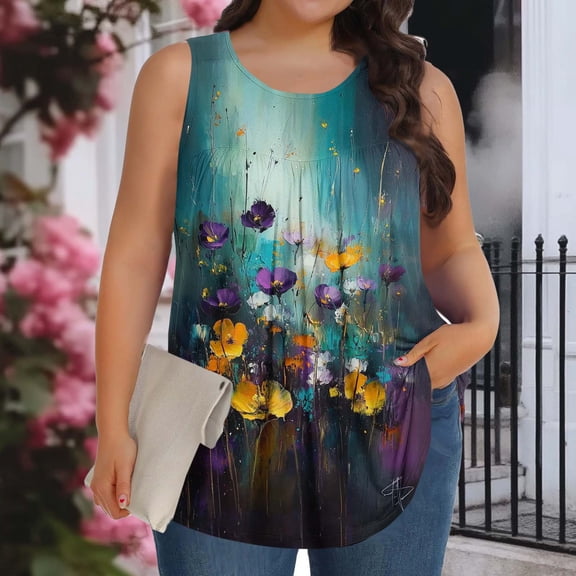 Vest Tops for Women Plus Size Summer Tops Ladies Tank Top Loose Fit Womens Cami Tops Tank Tops Women Trendy Navy XXXXL