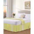 Bed Skirt Queen Size Yellow Vertical Stripes Pleated Dust Ruffle Easy ...
