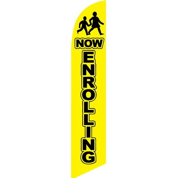 Now Enrolling Feather Banner Swooper Flag, Replacement Flag Only