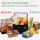 thumbnail image 2 of VENO Paquete de 2 bolsas térmicas y bolsas de comestibles aisladas para entrega de alimentos, refrigerador plegable, bolsas de compras reutilizables para comestibles con cremallera, plegable, resisten, 2 of 5