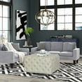 thumbnail image 3 of Homebeez Middle Century Upholstered Tufted Coffee Table with Padded Seat, Large Square Ottoman for Living Room Home Office, 3 of 5