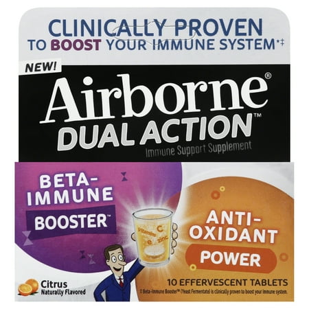 UPC 647865908449 product image for Airborne Dual Action Citrus Effervescent Tablets, 10 count  - 500mg of Vitamin C | upcitemdb.com