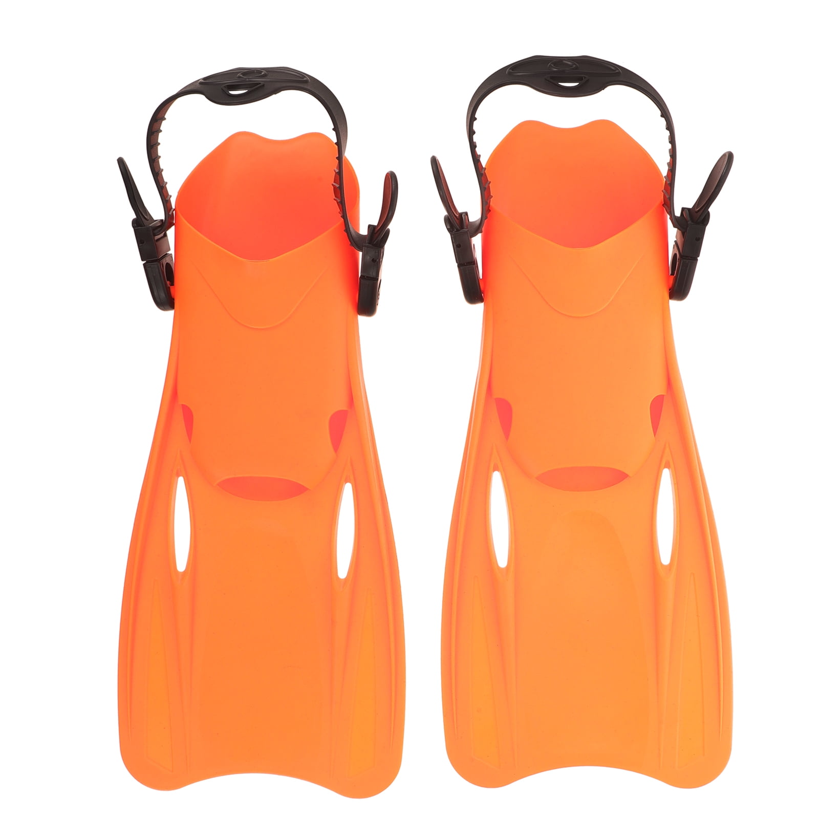FONDOTIN Swim Training Fins for Adults, 1 Pair Orange Dive Fins with Comfortable Fit and Heel Support Pads