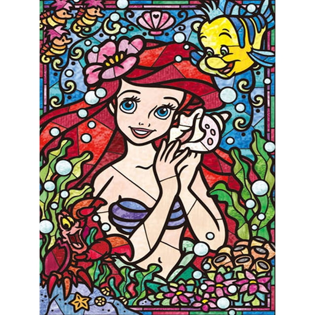YM1 (Princesa - B1416) Lleno diamantes Serie Disney Sirena Ariel Princesa Serie dibujos animados Diamante Resina 30 * 40 CM