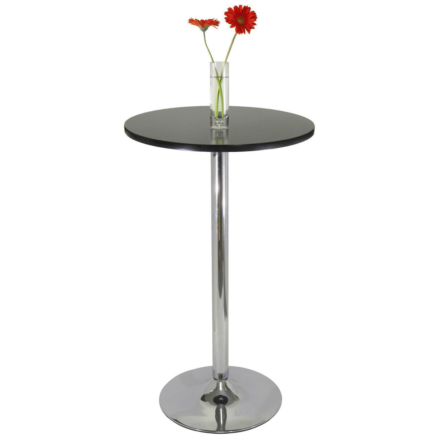 Spectrum 24" Round Pub Table, Black & Chrome