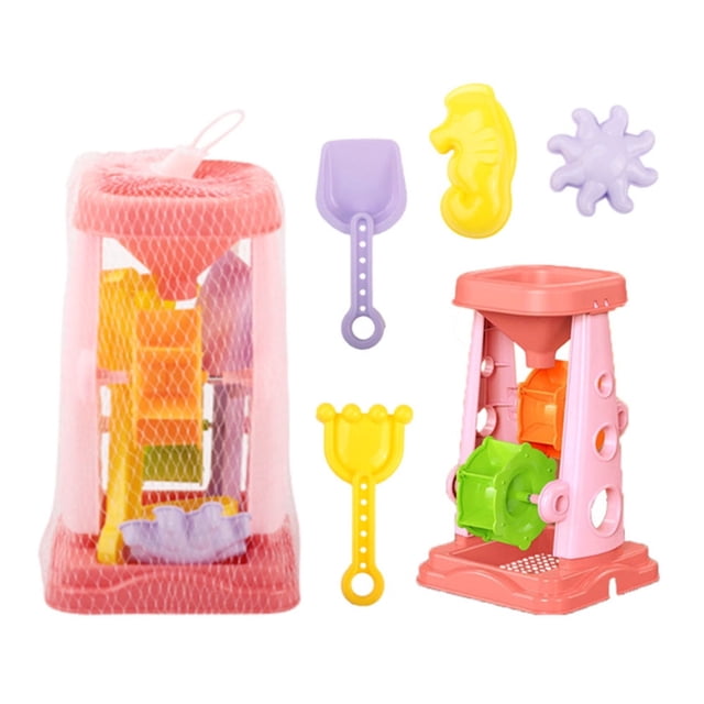 6Pcs Summer Beach Water Toy Car Children Digging And Playing With Sand Shovel Hourglass Set Toy