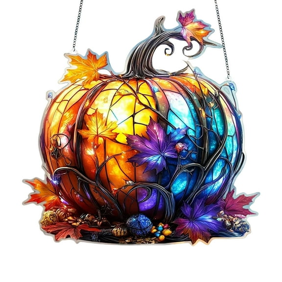 Dpityserensio Fall Decor Halloween Colorful Pumpkin Light Catchers Ornament