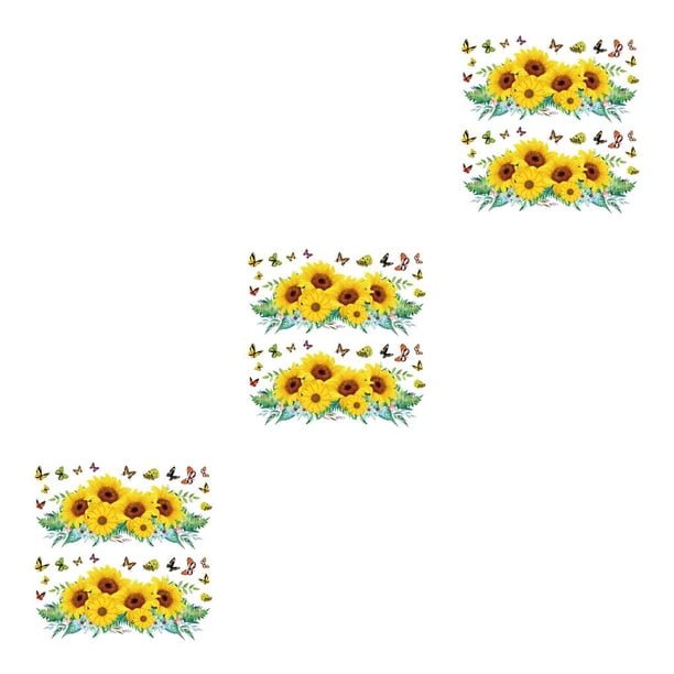 Pegatinas de pared de flores Yuarrent 2 piezas vinilo extraíble