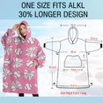 thumbnail image 4 of Oversized Wearable Blanket Hoodie,Pink Bows and Baseballs Pattern Sherpa Blanket Hoodie with Super Pockets,Super Warm Fuzzy Pullover for Women & Men, 4 of 6