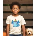 thumbnail image 6 of Cute Axolotl Birthday Shirt for Boys and Girls Kawaii Party Hat Graphic Tee for Kids and Toddlers Natural Shirt Youth Large, 6 of 8