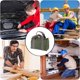 thumbnail image 3 of 12 Inch Wide Mouth Tool Bag, Canvas Tool Bag, Heavy Duty Tool Storage Bag, Large Capacity Tool Tote Bag for Electricians, 3 of 4