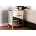 thumbnail image 1 of Baxton Studio RTB368-1 Nouria Moderne & Contemporain Style Régence Glamour Miroir Trois Tiroir Table de Chevet Table de Chevet, 1 of 1