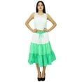 thumbnail image 5 of Bimba Flaired Cotton Boho Summer Skirt Elastic Waist Mid-Calf Ruffle Skirts, 5 of 5