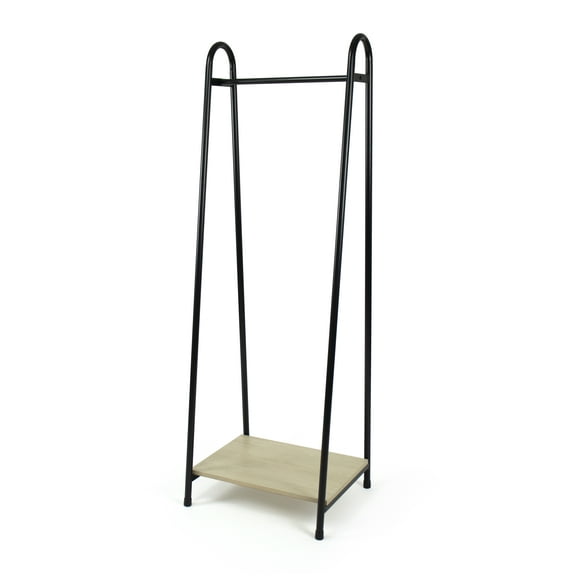 Humble Crew Lucky Theory Garment Rack, Metal and Wood, Black and Beige