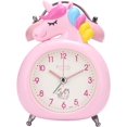 thumbnail image 1 of Rosa Unicorn Analog Väckarklocka Barns Morgon Tyst Dual Be, 1 of 5