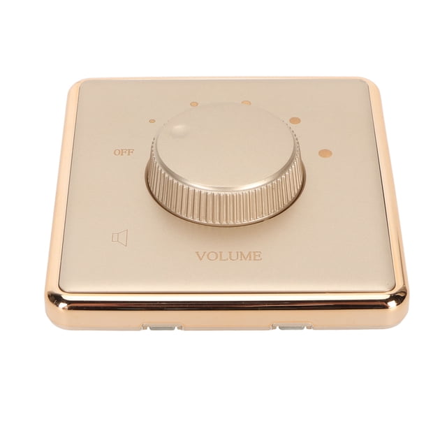Volume Control Knob,Volume Controller for Home Speakers,5 Position Tuning,Flame Retardant PC,Frameless Large Plate,Wall Mount Volume Control Knob Stabilizes Output, Adjustable in