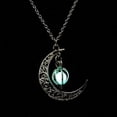 thumbnail image 2 of Glow In The Dark Moon Shape Necklace Hollow Luminous Pendant Jewelry Gift, 2 of 4