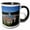 Black/White, variant on 3drose, Yellowstones Grand Prismatic from Above, 11oz Two-tone Black Mug