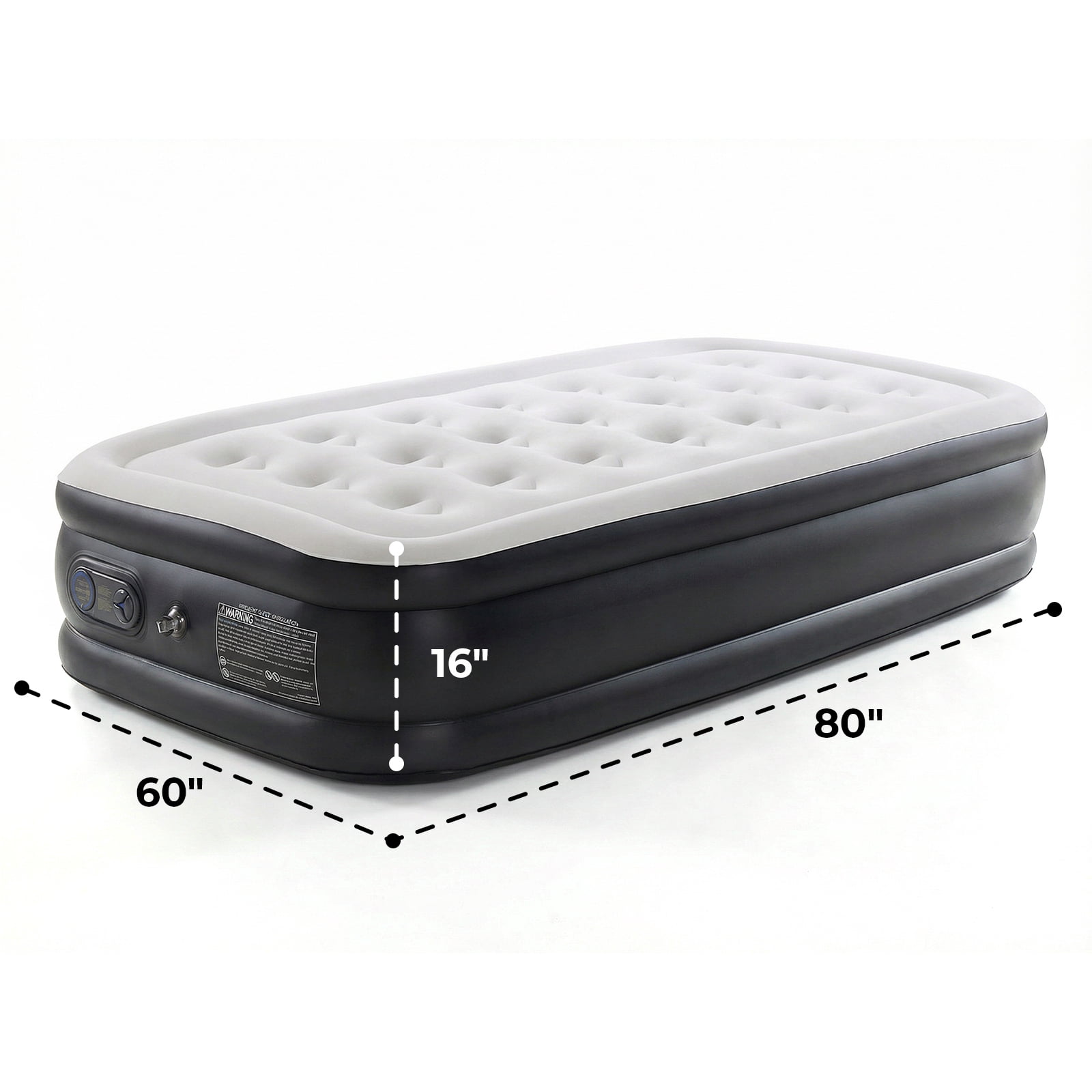 Alvantor Air Mattress, Built-in Pump, Fast Inflation, 660lbs Support, Comfort Flocking Top,Twin/Queen 16/18/22 in Black
