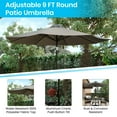 thumbnail image 6 of Merrick Lane 30" x 48" Outdoor Powder Coated Steel Dining Table with Faux Teak Poly Slat Top, 9' Gray Patio Umbrella and Base, 6 of 18