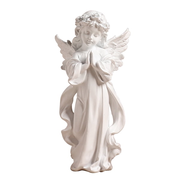Resina Ángel de oración Estatuil Guardián Estatua Decoración del hogar 20 cm Sunnimix Estatua del titular de la vela