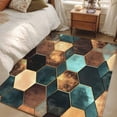 thumbnail image 5 of Rectangle Rug 4x6ft Area Rug,Abstract Geometric Colorful Moroccan Area Rugs for Living Room Bedroom,Vintage Hexagon Collage Art Floor Mat Non-Slip Non-Shedding Carpet Indoor Accent Rugs, 5 of 9