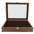 thumbnail image 3 of Caja de almacenamiento de gafas de 8 rejillas, vitrina de madera para gafas de sol, organizador de joyas de viaje, 3 of 14