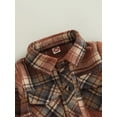 thumbnail image 4 of Toddler Baby Boy Girl Flannel Plaid Shirt Jacket Button Down Shacket Infant Kid Long Sleeve Coat Top Fall Clothes, 4 of 8