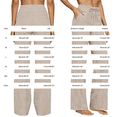 thumbnail image 3 of Women's Pants Summer Casual Linen Blend Lightweight Summer Wide Leg With Pockets Trousers Linen Pants Women Beige L, 3 of 6