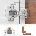 thumbnail image 4 of xianlin-2 Pack 3/4" Overlay 3D Soft Close Concealed Hinge for Face Frame Door, Smooth Slow Quite, Self Closing Hinges, 105° Open, Hidden Stainless Steel Hinge for Kitchen Cabinet Door, Satin Nickel, 4 of 4