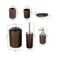 thumbnail image 2 of COFEST 6 Piece Bathroom Accessory Set With Soap Dispenser Pump,Toothbrush Holder,Toilet Brush,Trash Can,Tumbler And Soap Dish Coffee, 2 of 5