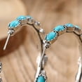 thumbnail image 7 of Eoperou Vintage Turquoise Hoop Earrings Boho Style Circle Statement Earrings Elegant Plated Jewelry for Women, 7 of 7