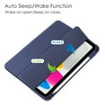 thumbnail image 3 of SaniMore Case for iPad 10th Generation 10.9" 2022, Auto Sleep/Wake Shock Resistant [Built-in Pencil Holder] Flip Stand [Dual Angle] Transparent Slim Lightweight Anti-fall Tablet Shell, Deep Blue, 3 of 9