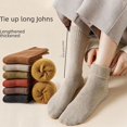 thumbnail image 2 of Calcetines de mujer otoño e invierno medias gruesas y cálidas de mujer tubo largo negro más toalla de invierno parte inferior de la pantorrilla tubo alto, 2 of 4
