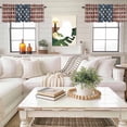 thumbnail image 4 of American Flag Valance Curtain Starfish Red Brown Wood Grain Window Valances Rod Pocket Short Curtains Window Treatments for Kitchen Bedroom Bathroom Laundry 42" x 18", 4 of 9