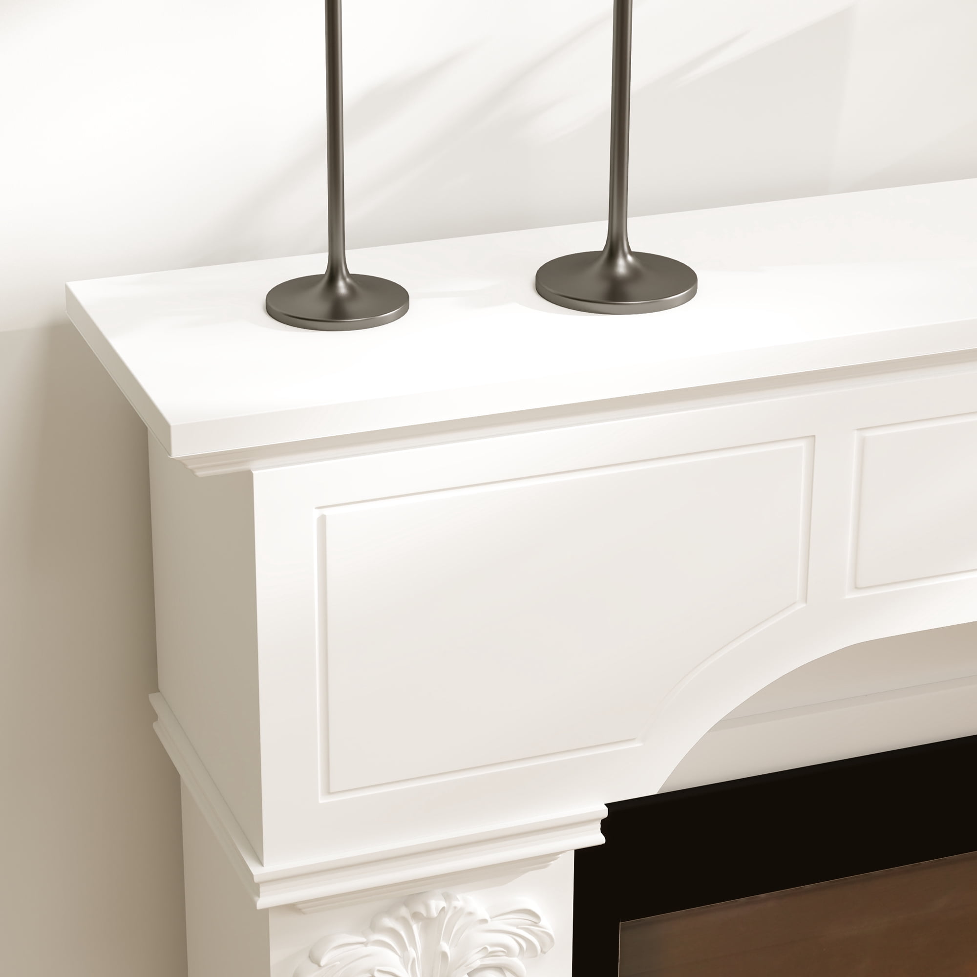 HOMCOM Baroque Fireplace Mantel, Fireplace Surround with Ionic Leg, White
