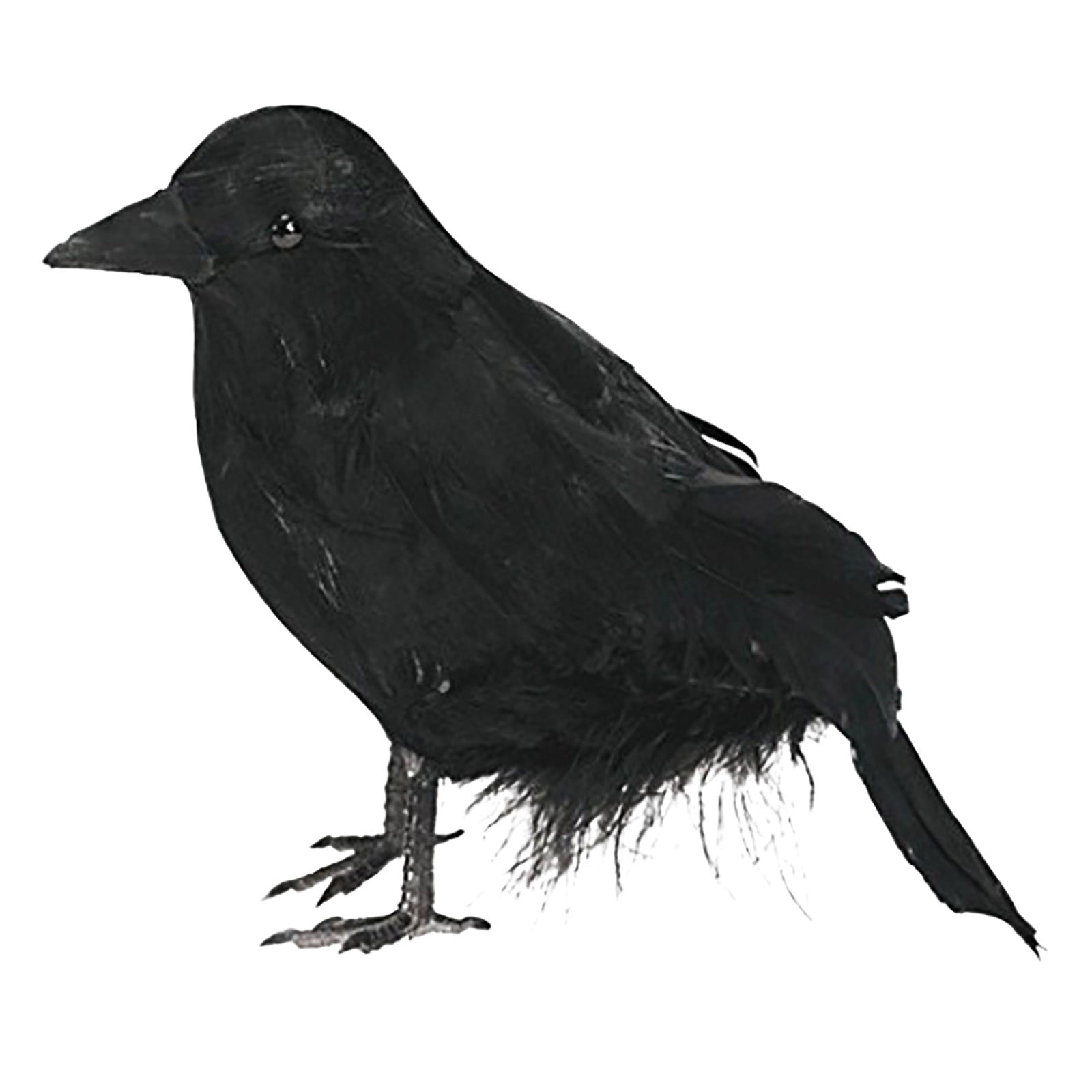 Artificial Realistic Woodland Black Birds for Garden Home Halloween Decor 