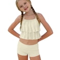 thumbnail image 4 of Niñas Trajes de Baño de Dos Piezas Tamaño 10-12 Verano Weiyi Impresión Traje de Baño de Playa con Estampados Florales Set de Dos Piezas Shorts, 4 of 9