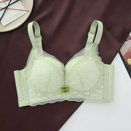LLYWEY No Underwire Bras for Women Full-Coverage Clearance Wireless Bralette Ladies Bralette Bra Style-993 Women s Plus Multiway Bra Feature Adult Female Lace Sports Bras Green 38B
